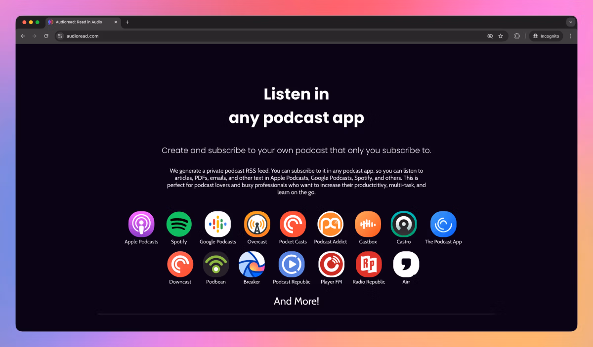 Audioread | AI Text-to-Speech & Productivity – Listen While ...