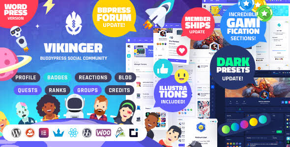 Vikinger – BuddyPress and GamiPress Social Community WordPress Theme