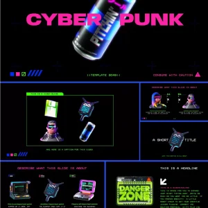Future Cyberpunk Digital Game Pixel Style - PPT Template