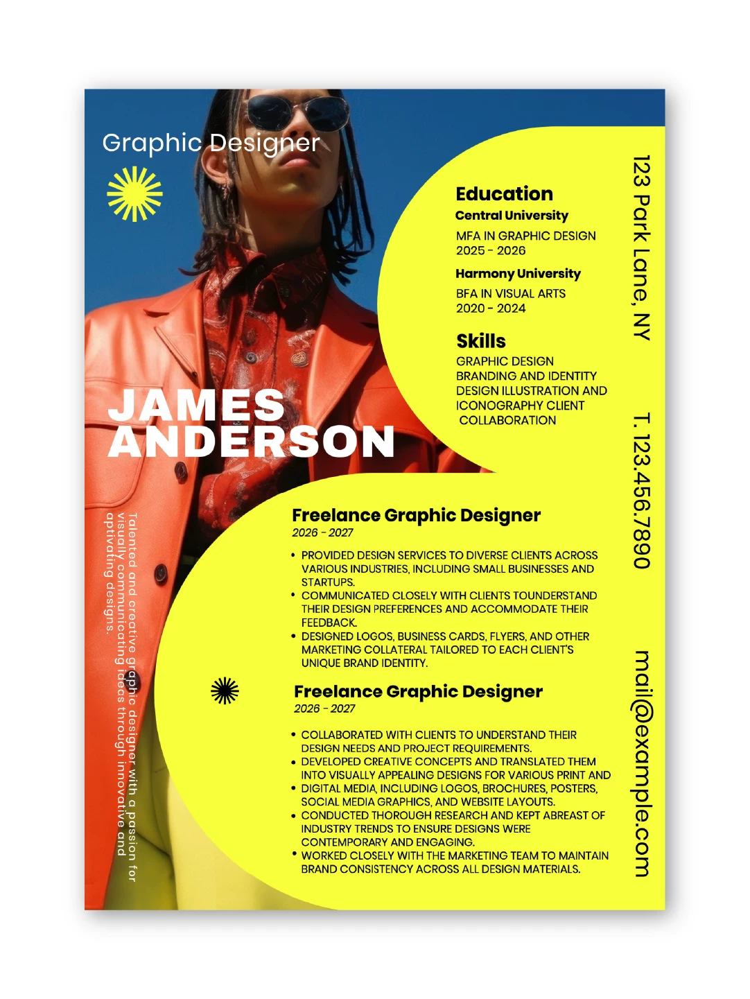 Fashion, trend, art, graphic design - Resume Template