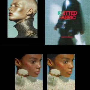 Fashionable retro knitted fabric texture - Photoshop Effect