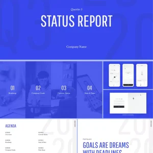 Blue minimalist team corporate media product - PPT Template