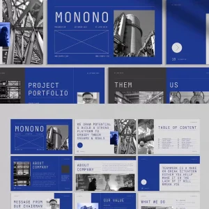 Dark Blue Modern Trend LookBook Graphic - PPT Template