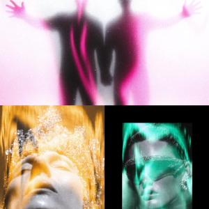 Dreamy light leak monochrome blur psychedelic halo - Mockup