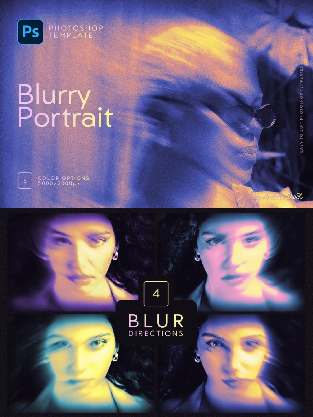 Artistic, fantastical, and eerie dual-tone blurring - Mockup