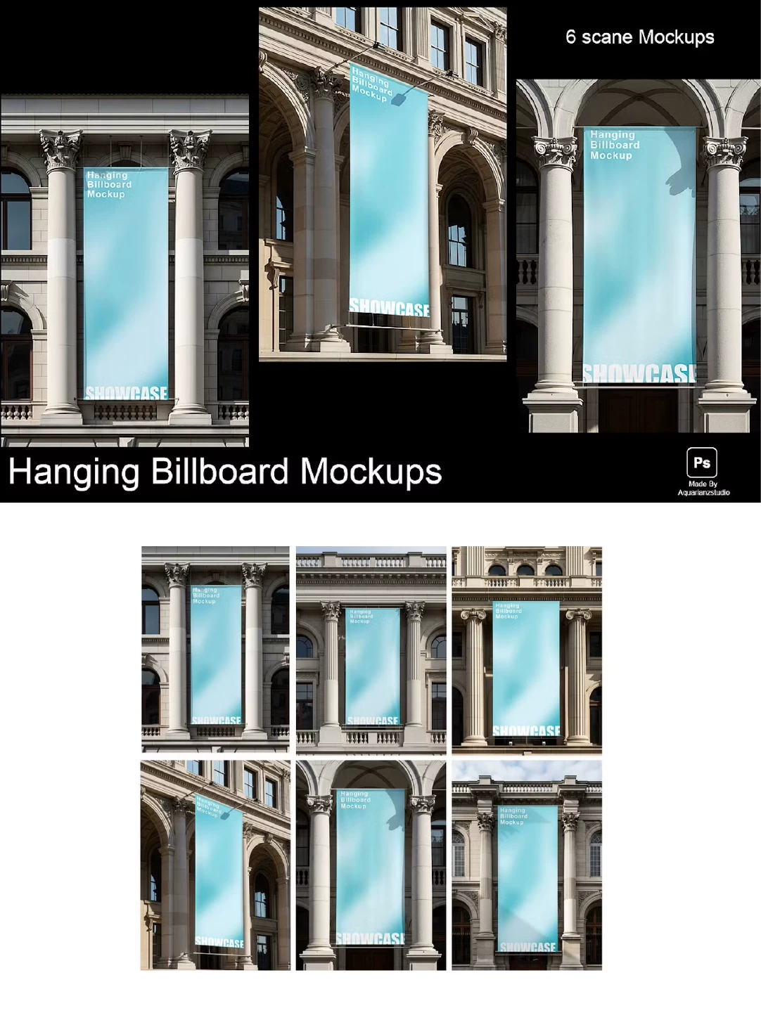 6 Art Exhibition Vertical Advertising Banners - Mockup