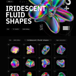 87 of Iridescent Fluid Metal Reflective - Digital Asset