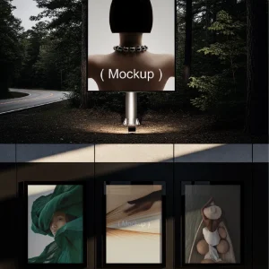 7 High-End Modern Outdoor Poster, Lightbox, - Mockup