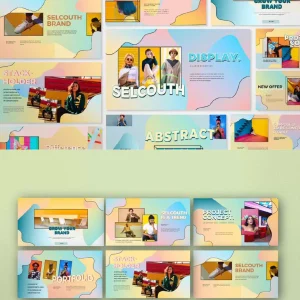 Colorful Creative Collage Gradient Portfolio - PPT Template