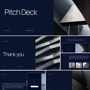 Deep blue minimalist textured company - PPT Template