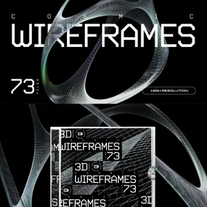73 futuristic digital 3D stereoscopic art - PNG Asset