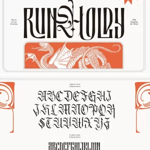 Elegant European-style tattoo lettering, Gothic punk - Font