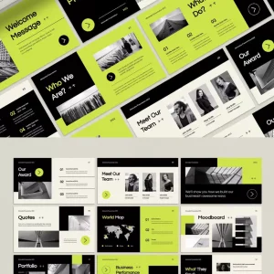 Fluorescent color trend project proposal - PPT Template