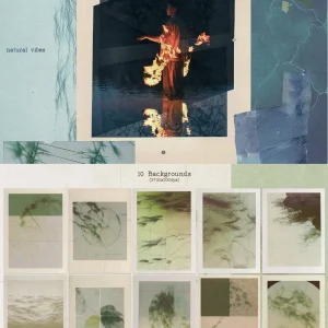 Artistic abstract distressed collage torn paper - Mockup