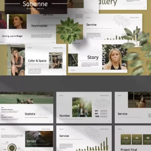 Elegant natural landscape, plant, - PPT Template