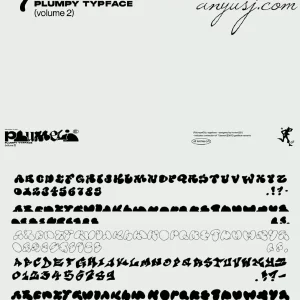 7 Y2K Fun Retro Bubble Graffiti Hand-painted Abstract - Font