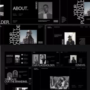 Black fashion photography and clothing design - PPT Template