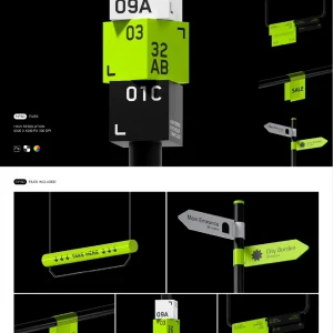 5 High-End Outdoor Brand Scenic Area Wayfinding - Mockup