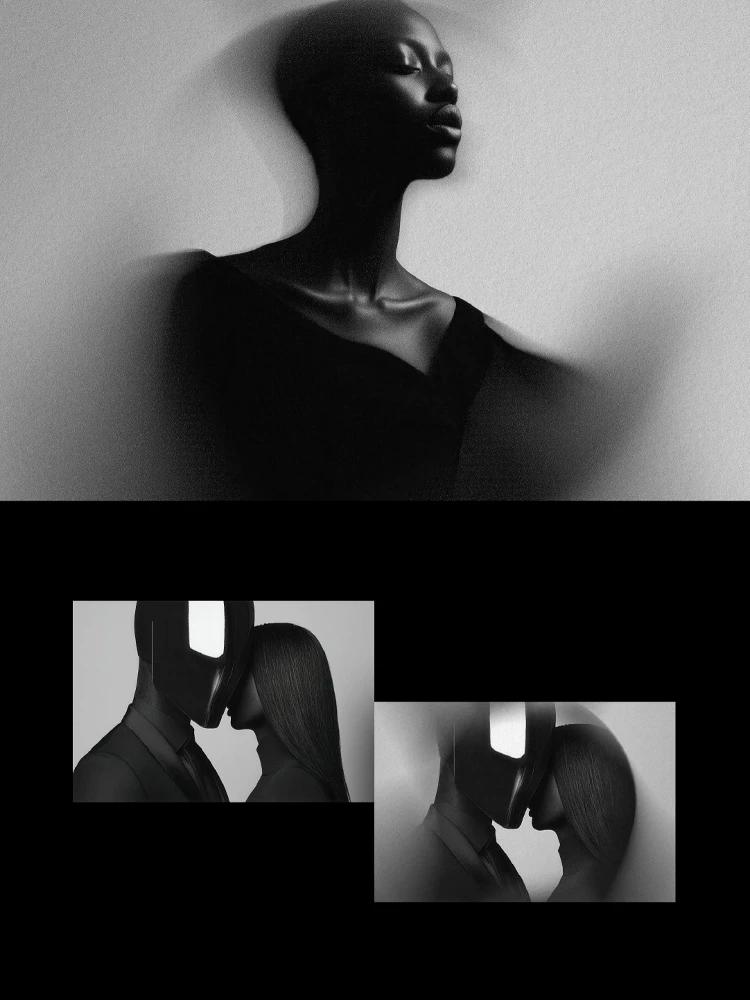 Black, sophisticated, hazy, swirling - Photoshop Effect