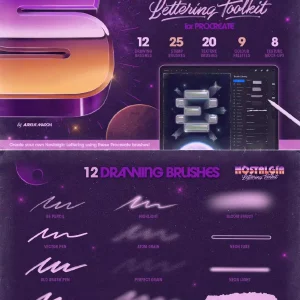 Cyberpunk retro nostalgia rough distressed grain - Brush Set