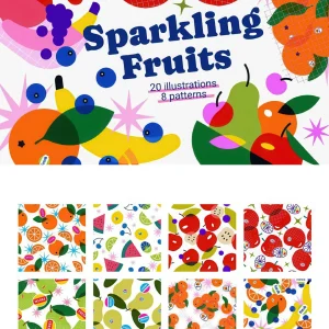 Fresh, flat-style cartoon illustrations - Texture Pack