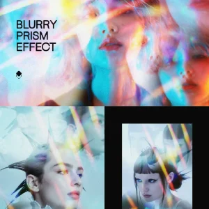 Dreamy Reflective Kaleidoscope Prism Portrait Photo - Mockup