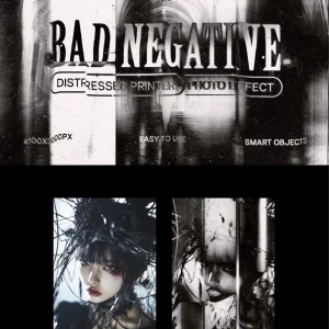 Dark monochrome X-ray film with distorted grain - Mockup