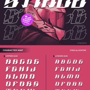 Futuristic motorcycle racing speed mecha industrial - Font