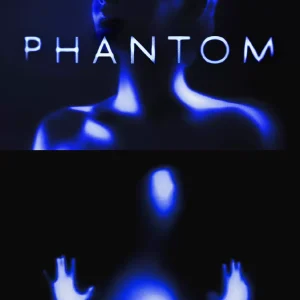 Blue sci-fi futuristic phantom retro grainy blur - Mockup