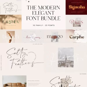 A collection of 12 stylish, elegant, and luxurious - Font
