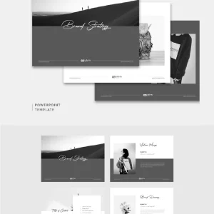 Black and white modern minimalist graphic - PPT Template