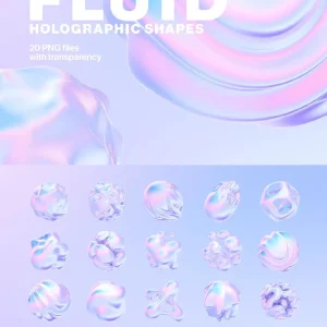 Creative 3D holographic gradient diffused light - PNG Asset
