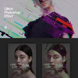 Cyberpunk retro glitches, noise, graininess, old TV - Mockup