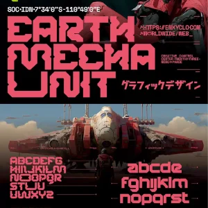 8 Sci-Fi Futuristic Mechanical Cyberpunk Functional - Font
