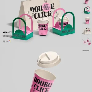 Brand VI, coffee, milk tea, beverage paper cups - Mockup
