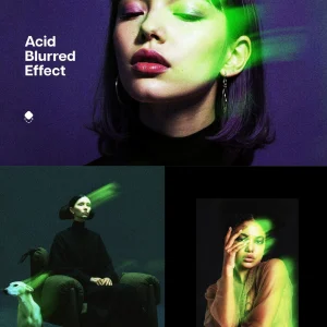 Acidic fluorescent green neon blurring - Photoshop Effect