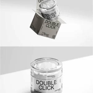 Cosmetic skincare product face cream glass bottle - Mockup