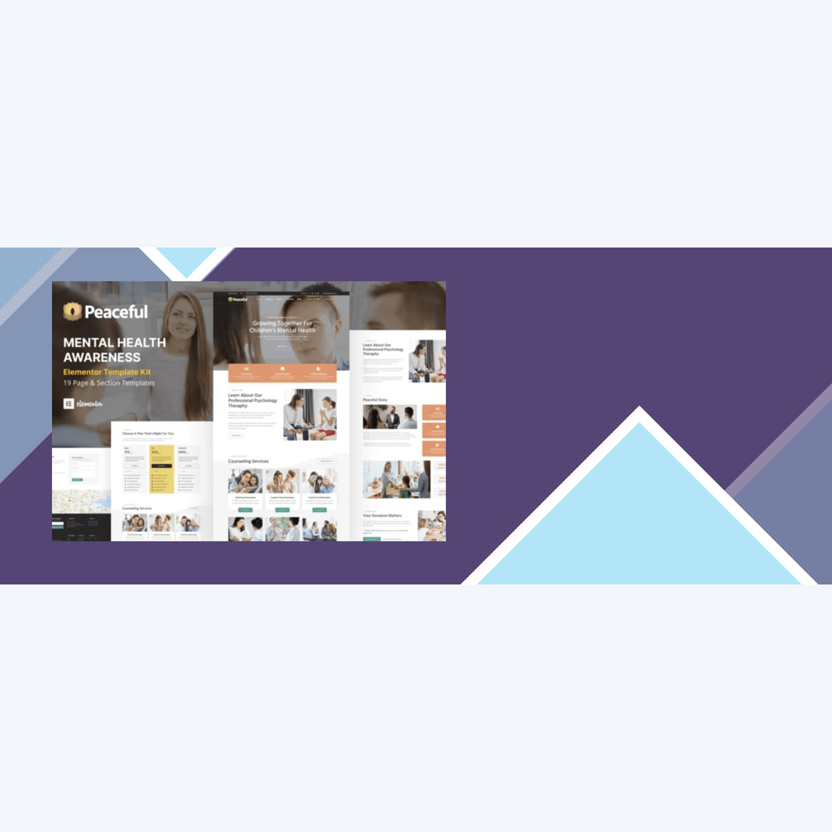 Peaceful – Mental Health Awareness WordPress Elementor Template Kit