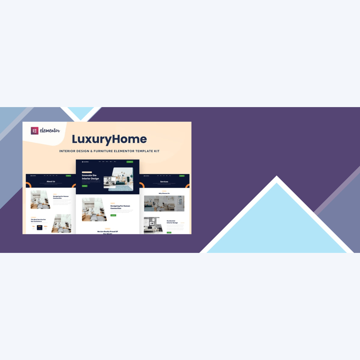LuxuryHome – Interior Design & Furniture Elementor Template Kit