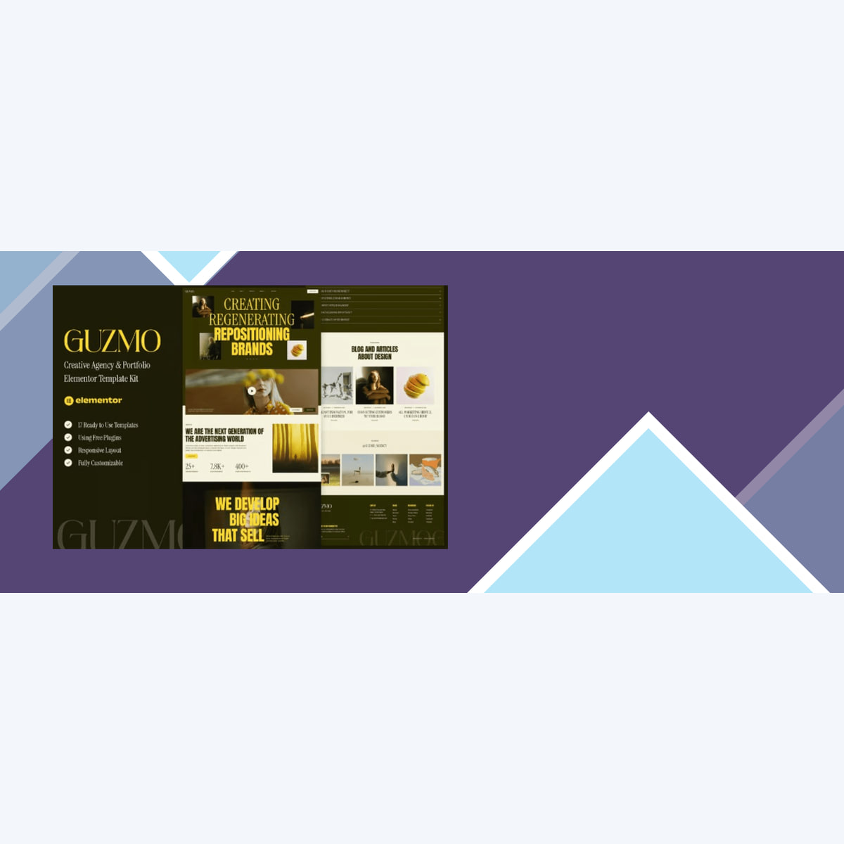 Guzmo – Creative Agency and Portfolio Elementor Template Kit