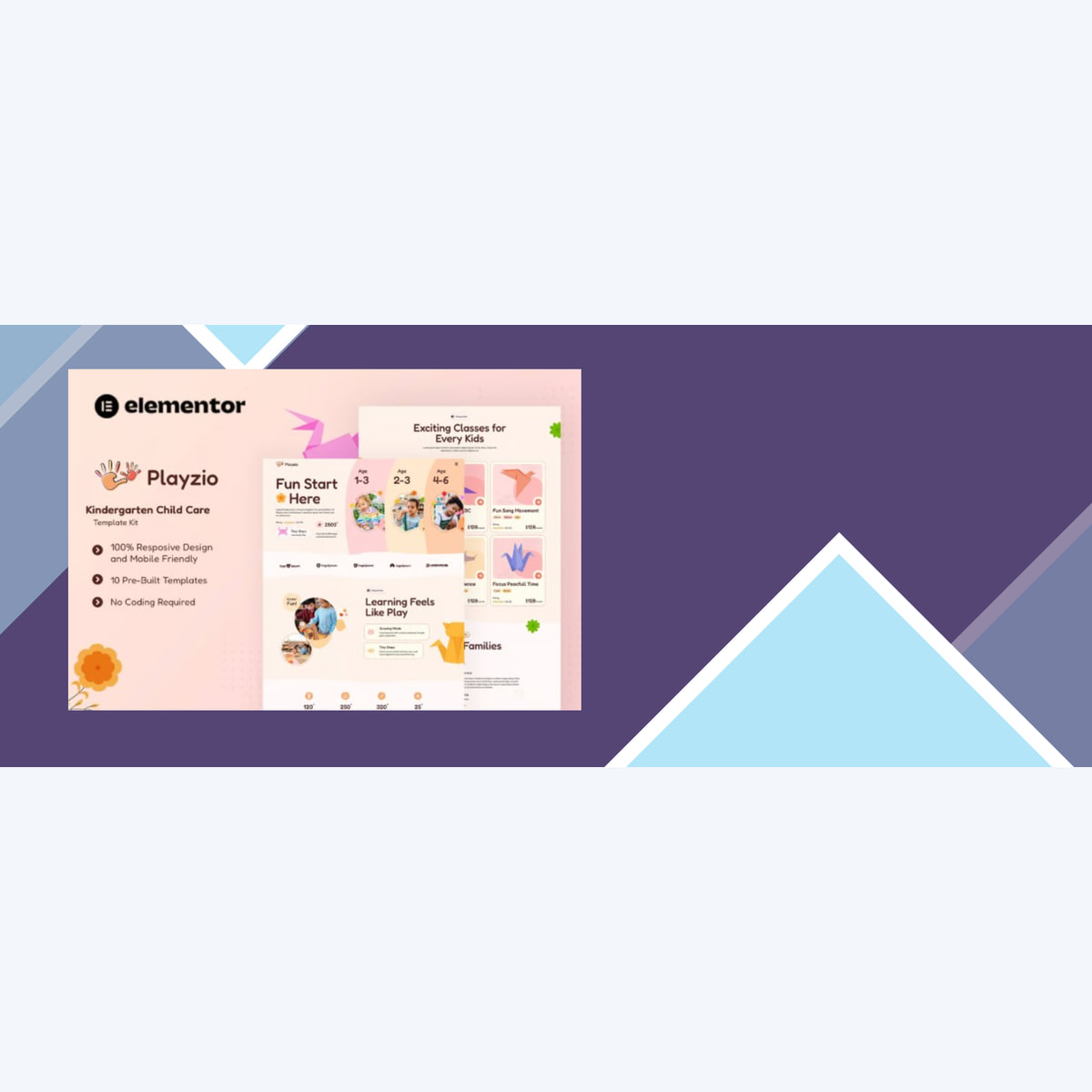 Playzio – Kindergarten Child Care Elementor Template Kit