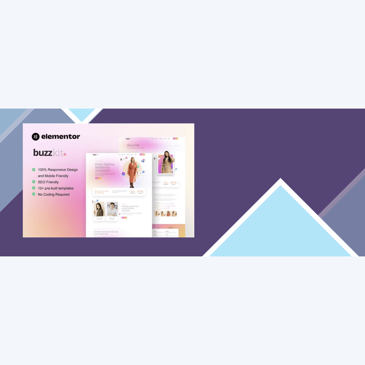 Buzzkit – Influencer and Creative Agency Elementor Template Kit