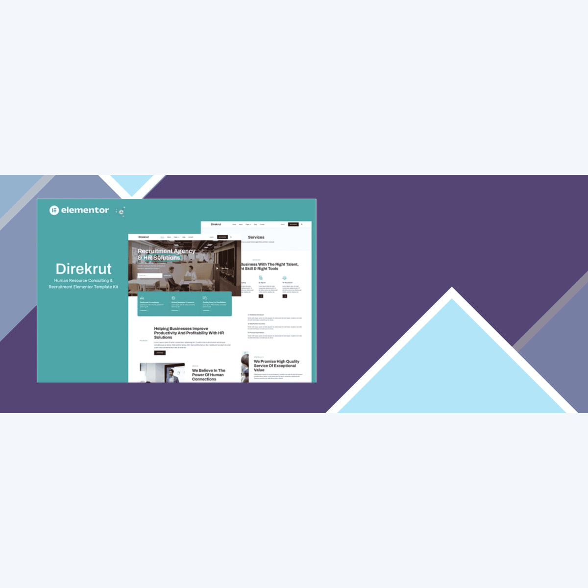 Direkrut – Human Resource Consulting and Recruitment Elementor Template Kit