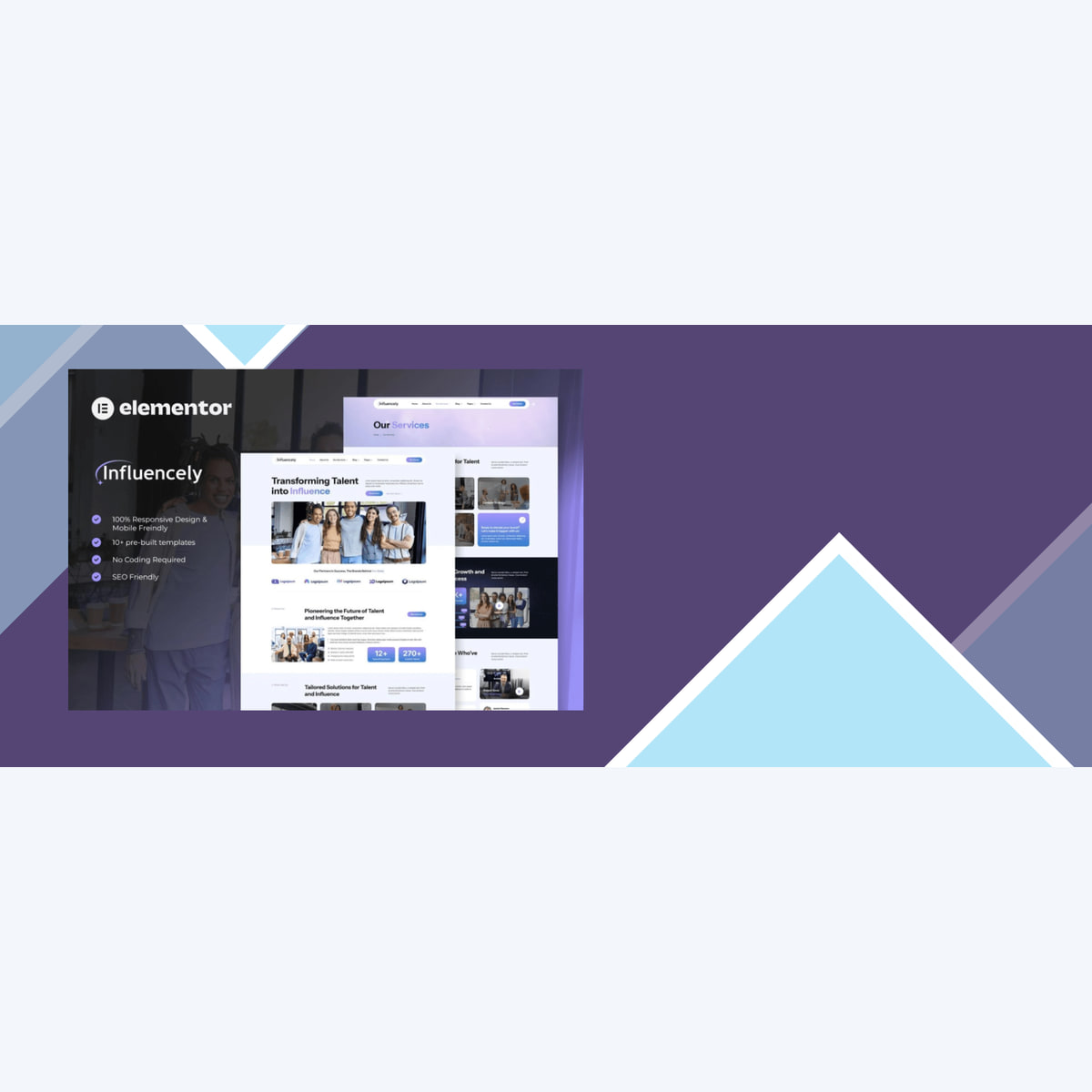 Influencely – Influencer and Talent Agency Elementor TemplateKit