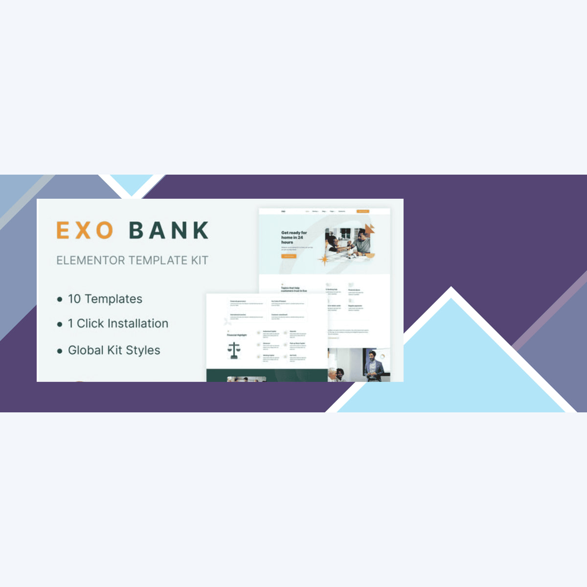 Exobank – Financial Elementor Template Kit Download