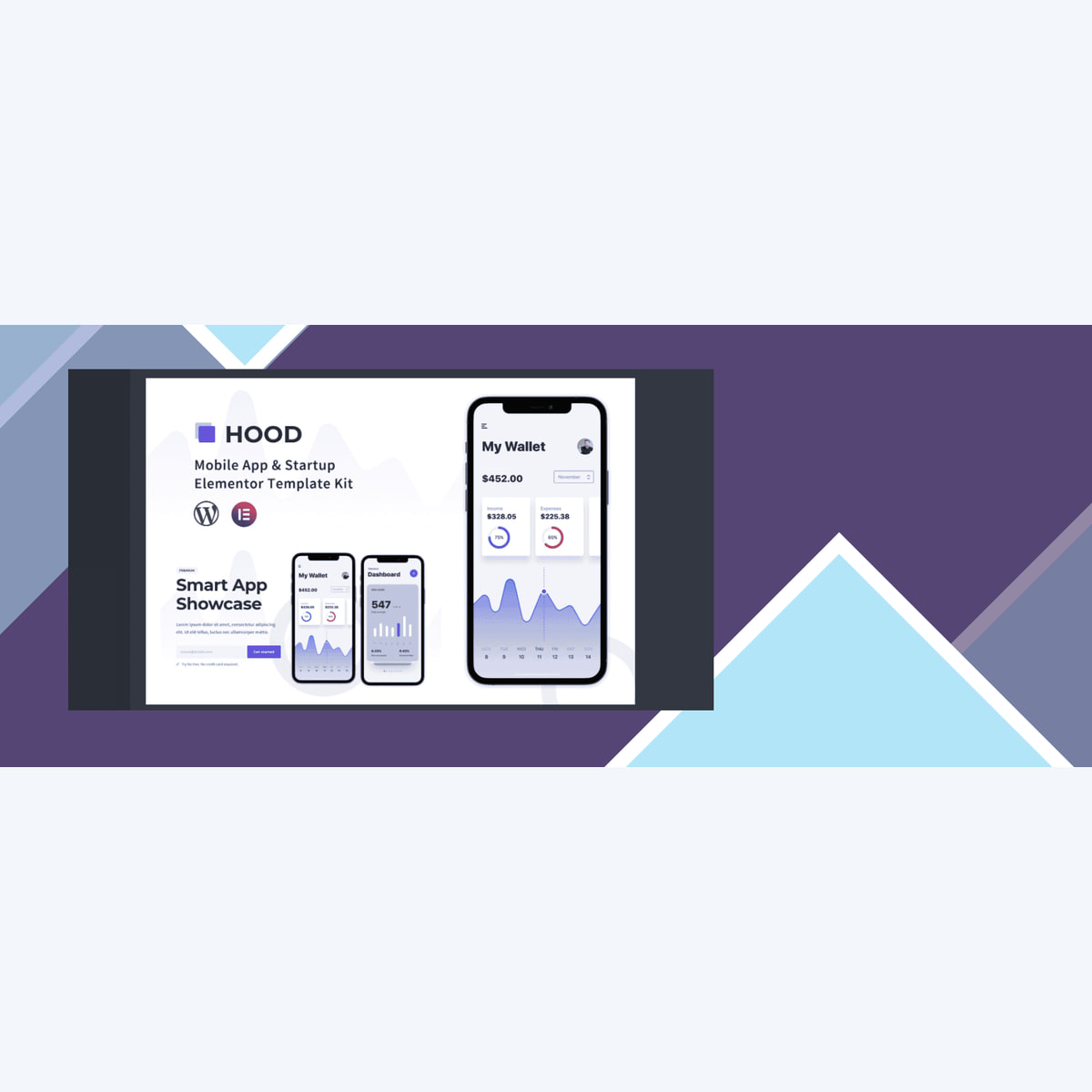 Hood – Mobile App and Startup Elementor Template Kit