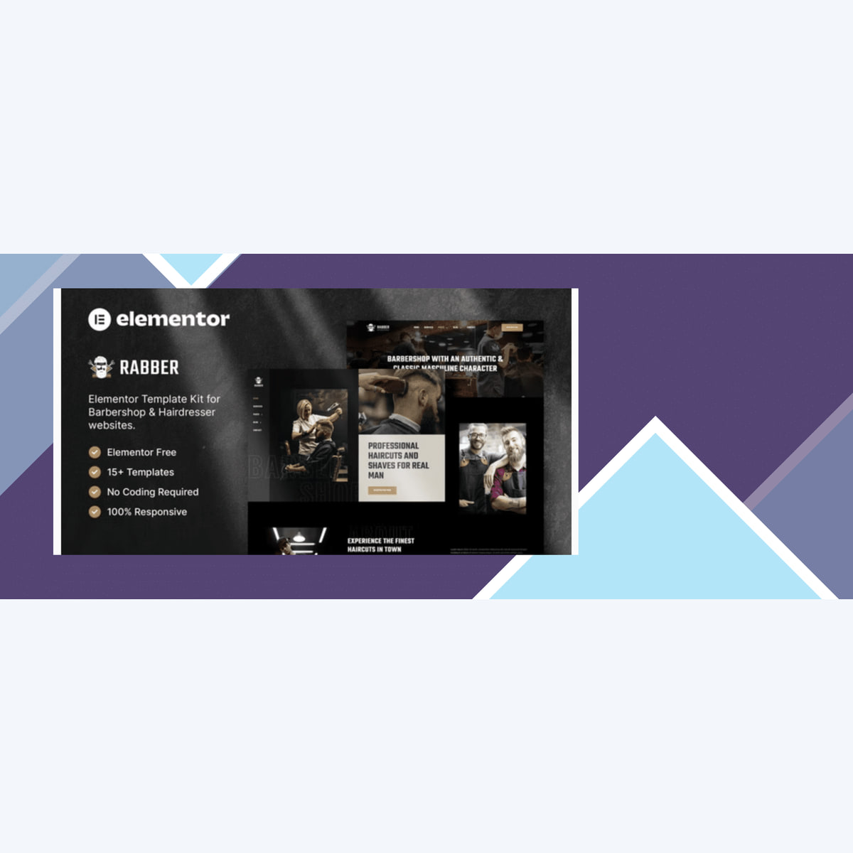 Rabber – Barbershop and Hairdresser Elementor Template Kit