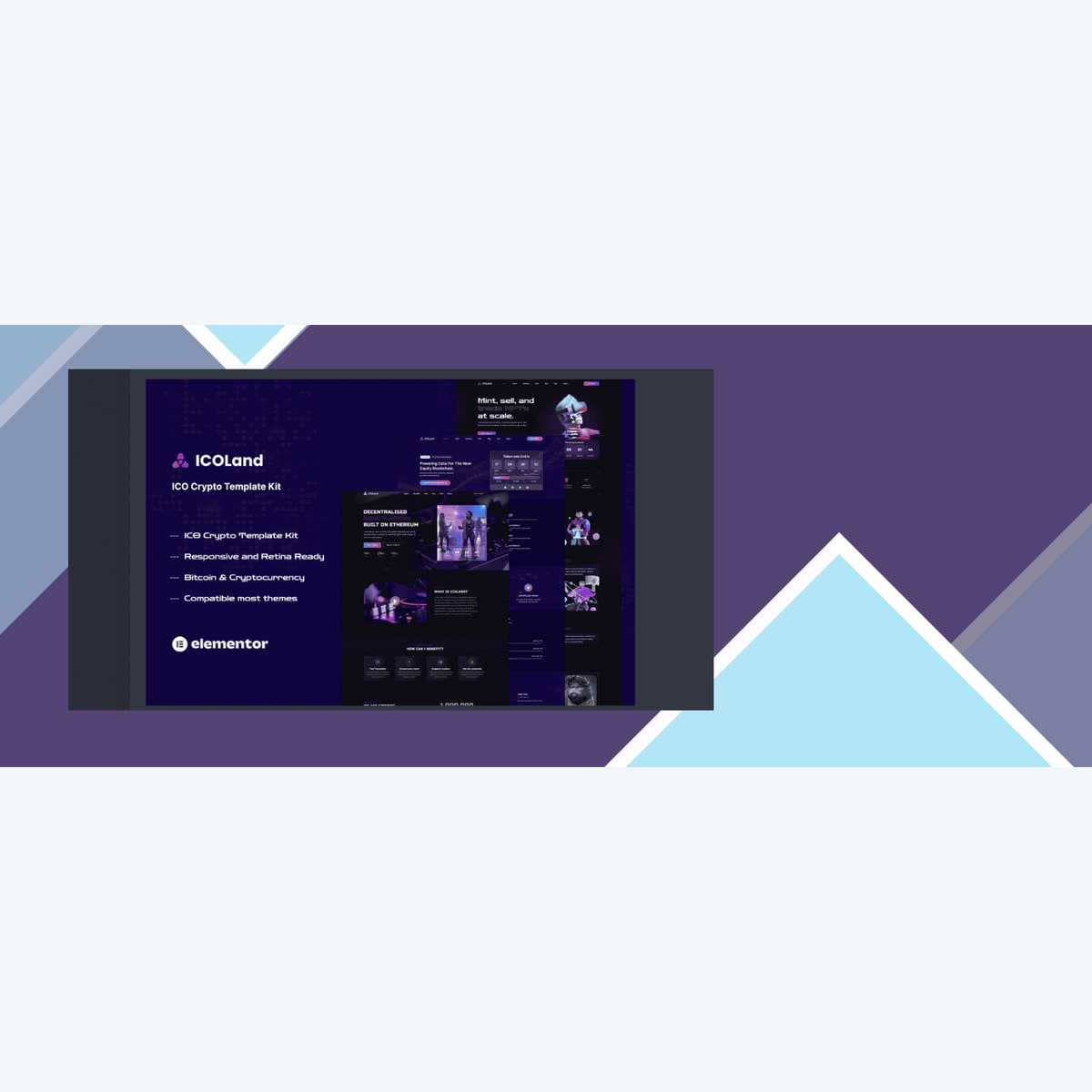 ICOLand – NFT Cryptocurrency Elementor Template Kit