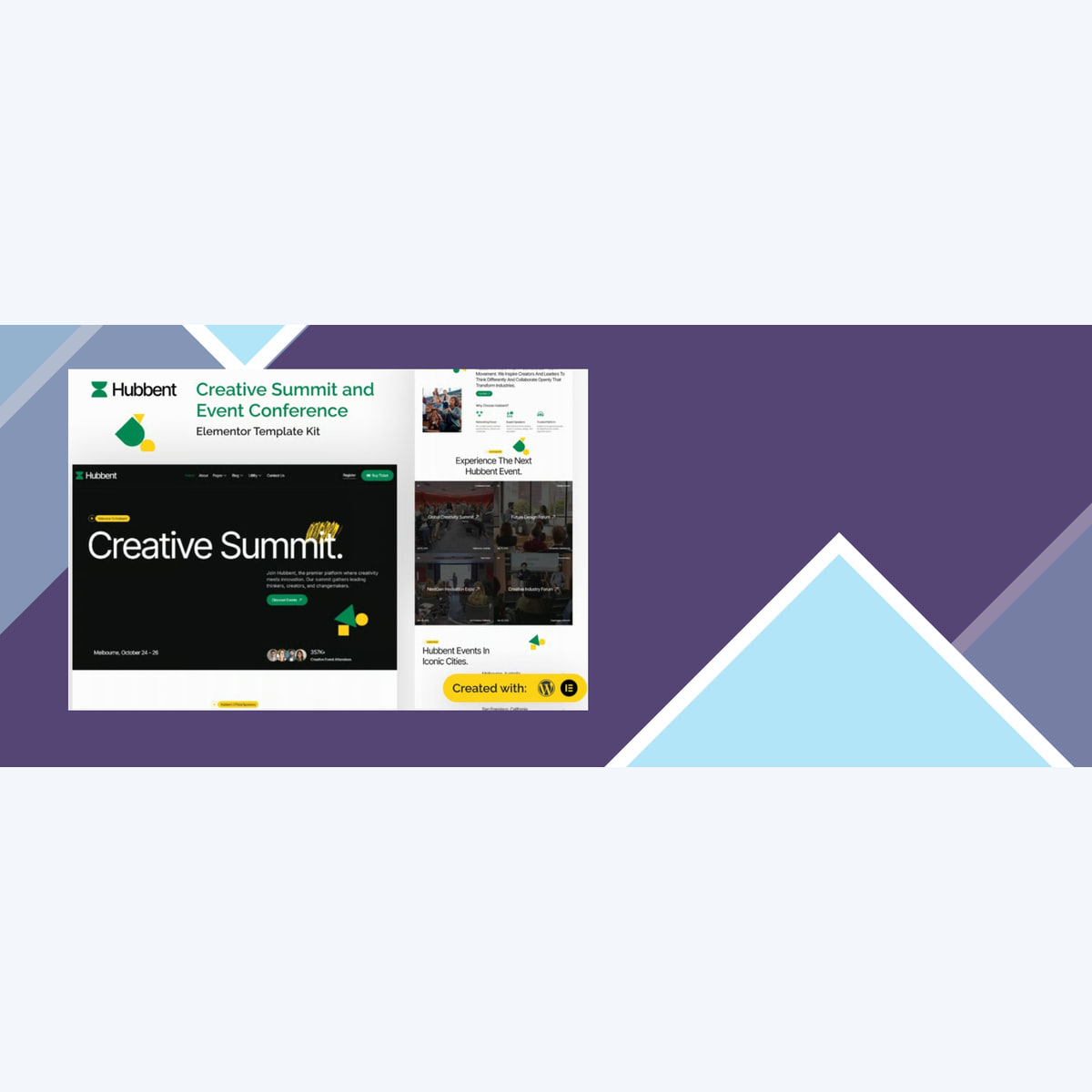 Hubbent – Creative Summit and Event Conference Elementor Template Kit
