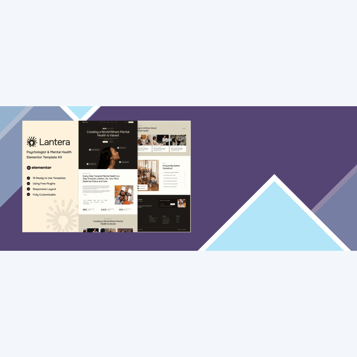 Lantera – Psychologist and Mental Health Elementor Template Kit
